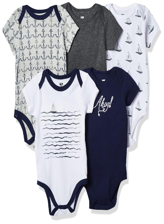 hudson baby Hudson Baby Unisex Baby Cotton Bodysuits Sailboat, 3-6 Months  - Image 1