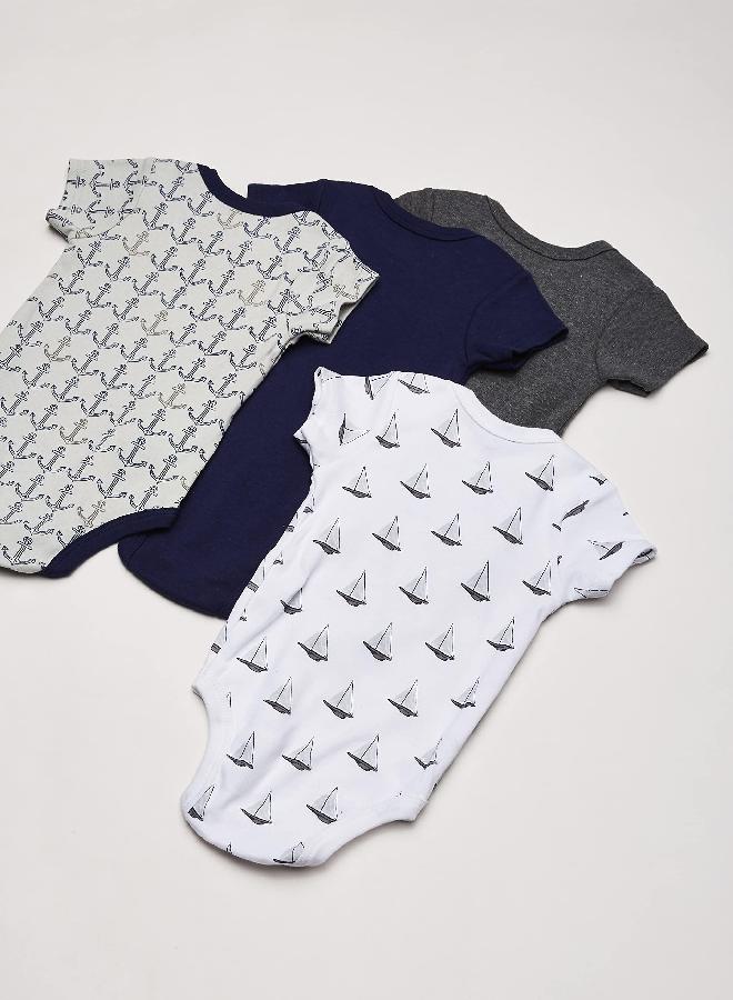hudson baby Hudson Baby Unisex Baby Cotton Bodysuits Sailboat, 3-6 Months  - Image 5