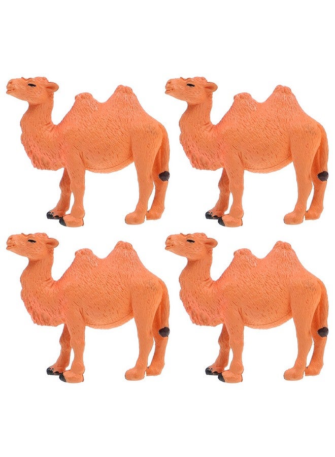 TOYANDONA 4PCS Miniature Camel Figurines Playset - Wildlife Bactrian Animal Model for Table Desktop - Animal Figurine - Image 1