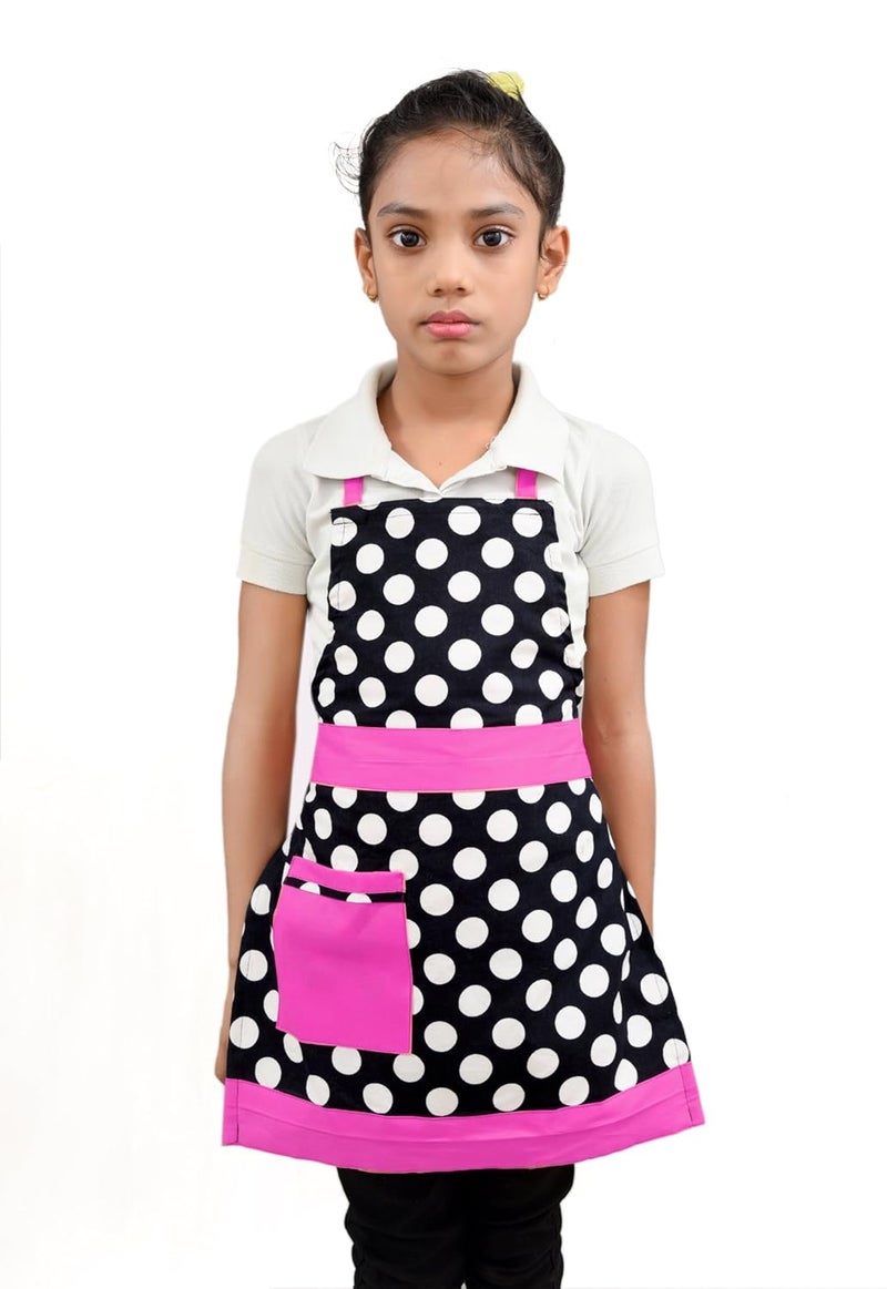 Switchon Waterproof cotton Multi Purpose Cooking Polka dots Apron for kids pack of 2 Ideal for kids of age 6 to 12 years - Image 3