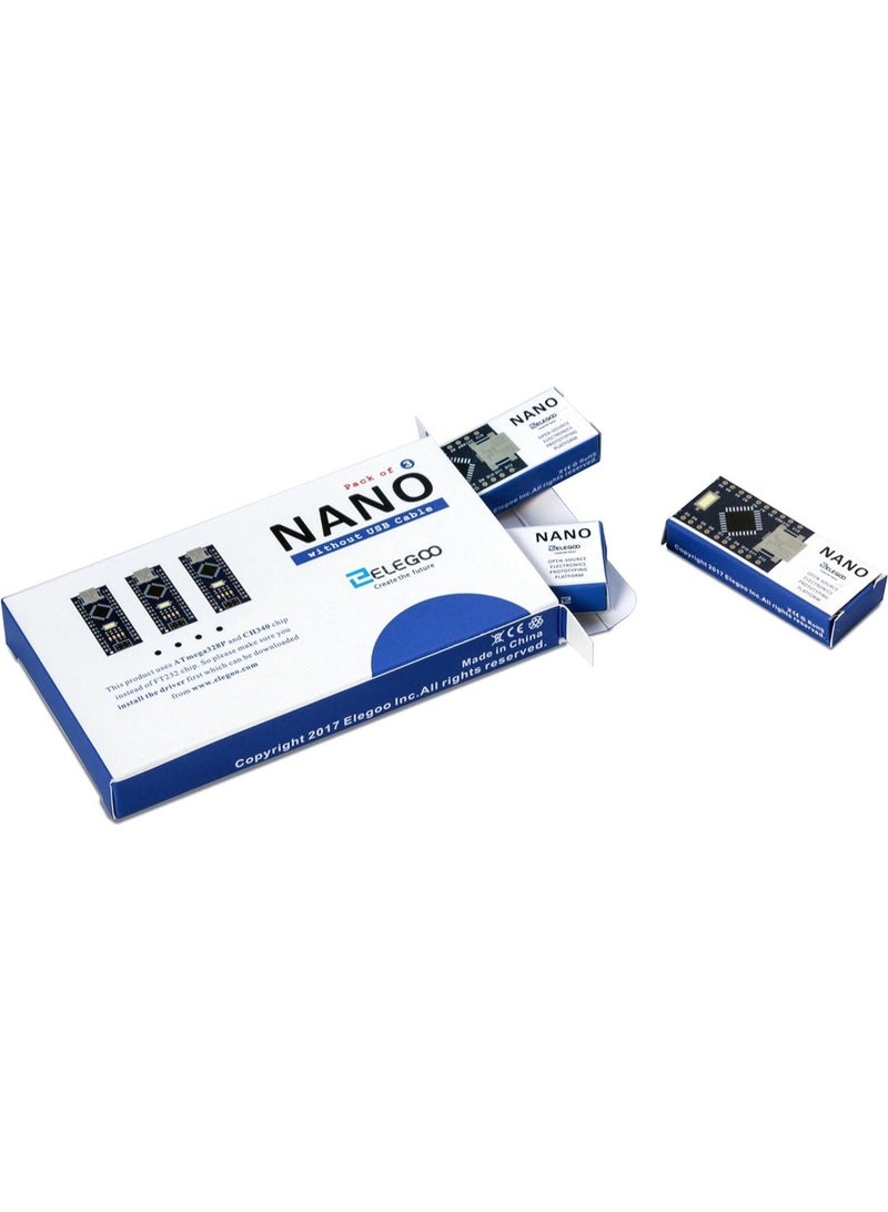 ELEGOO Nano Board CH 340/ATmega+328P Without USB Cable, Compatible with Arduino Nano V3.0 (Nano x 3 Without Cable) - Image 5