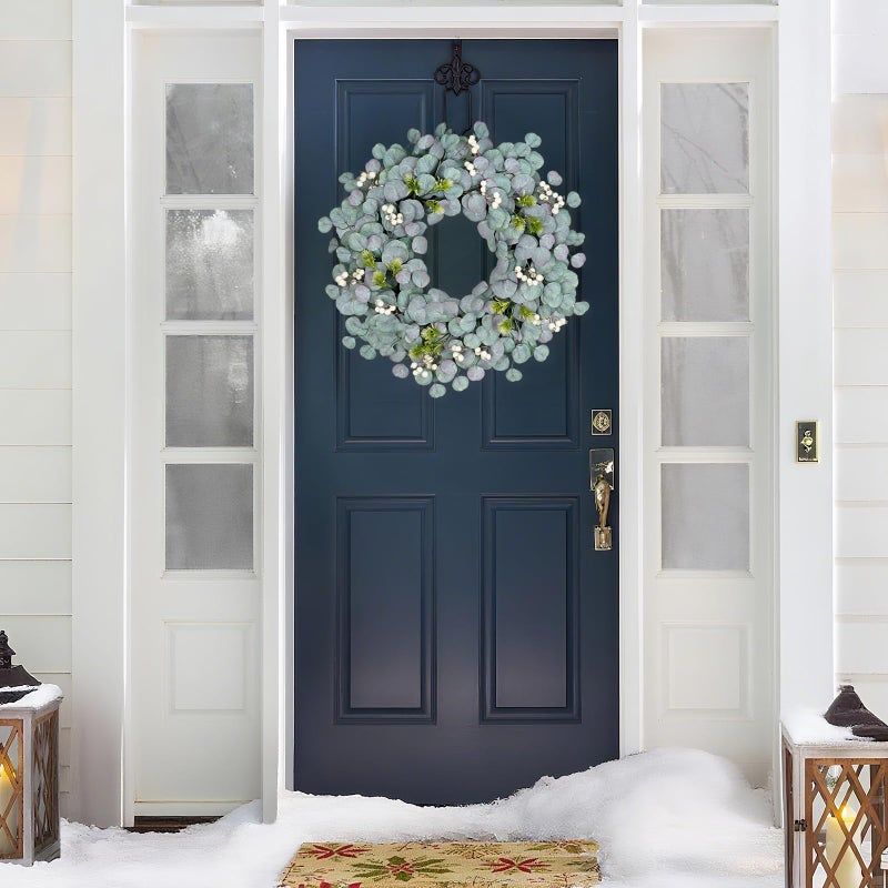 COLORSPEC 24Inch Large Eucalyptus Wreath, Blue Green Eucalyptus Wreath for Front Door with Berries All Year Round, Artificial Spring Summer Wreaths for Indoor Outdoor Wedding Holiday - Image 5