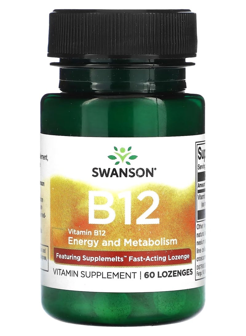 Swanson, Vitamin B12, 60 Lozenges (5,000 mcg per Lozenge)