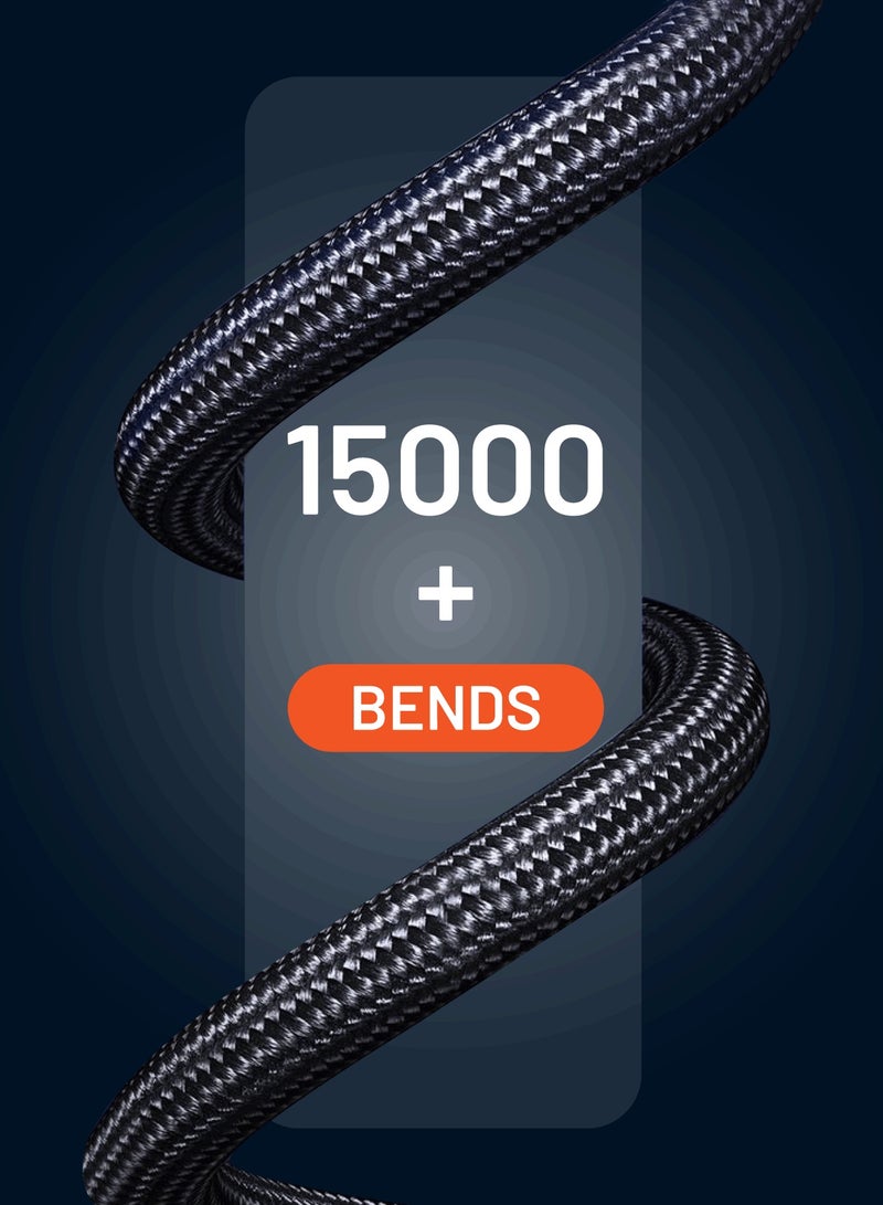 بورودو كابل محول Lightning إلى HDMI بدقة 2K (طول 2 متر)، سهل الاستخدام، سلك مضفر مع منفذ طاقة USB، دقة 2560×1440، يدعم البث والشحن المتزامن، متوافق مع أجهزة iOS، مناسب لأجهزة التلفزيون والشاشات وأجهزة العرض - أسود - Image 4