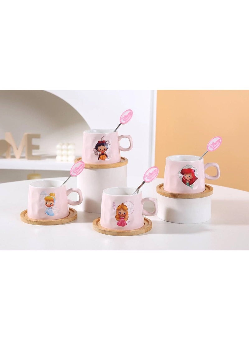 Disney Princesses Aurora Porcelain Mug With Wooden Coaster & Steel spoon - Image 3