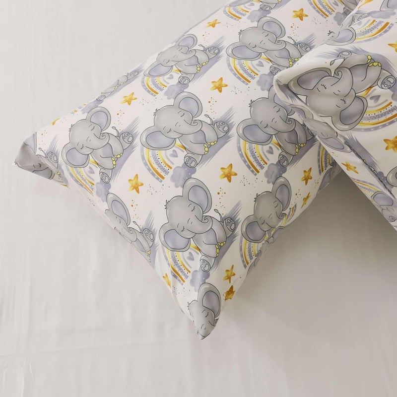 Bhoomi Impex Bed Sheets Brushed Microfiber Rainbowsafari_Micro Patterned Sheet Pillowcase Sets_King 108x108 Inch - Image 5