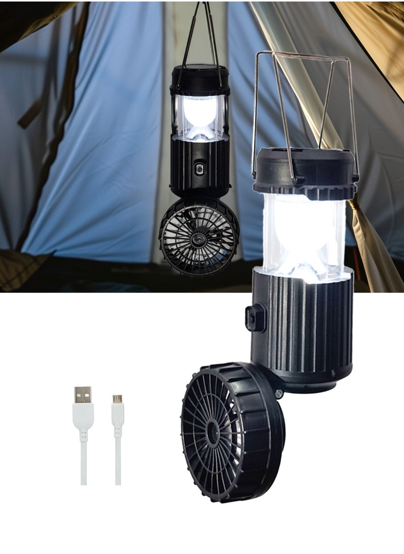 P auke'réi - Camping Lantern with Fan, Solar Powered, 3-in-1  Lantern, Fan and Power Bank – Adjustable LED Light, Rechargeable Battery, and Compact Design for Outdoor Adventures - Image 1