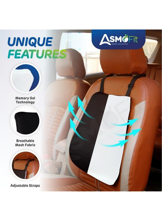 Asmofit Car Back Rest Support Orthopaedic Memory Foam Seat Cushion - Ideal for Spine Alignment, Back Pain Relief, Comfortable Long Drive Lumbar Support Pillow - Applicable for All Car Seats (Black) - Image 3