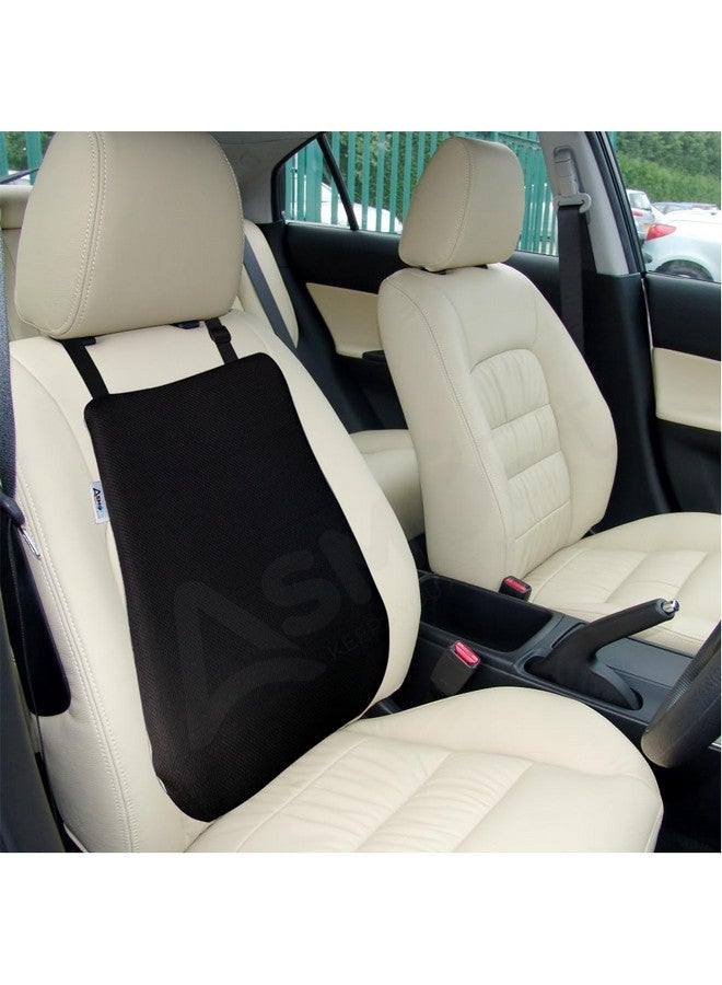Asmofit Car Back Rest Support Orthopaedic Memory Foam Seat Cushion - Ideal for Spine Alignment, Back Pain Relief, Comfortable Long Drive Lumbar Support Pillow - Applicable for All Car Seats (Black) - Image 1