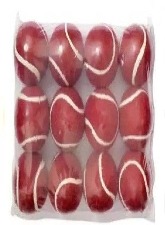 YMD Dinetic Cricket Tennis Ball Pack of 12 Pieces in Light Weight Colour (Red) Cricket Tennis Ball (Pack of 12) - Image 1