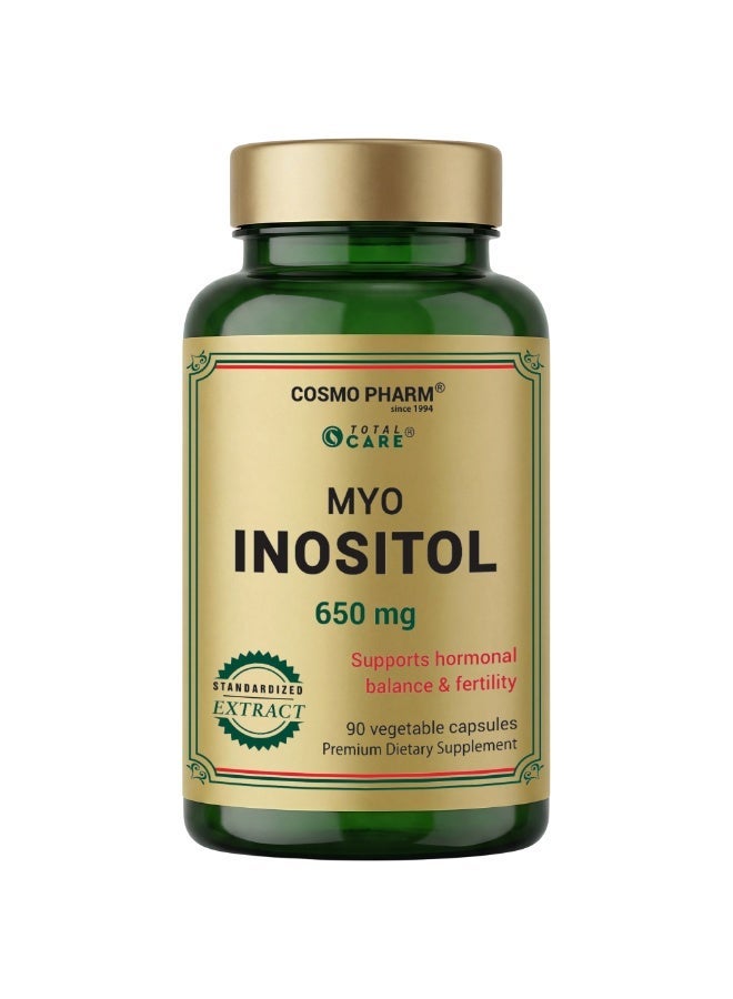Cosmo Pharm Myo Inositol 750mg | Supports Hormonal Balance & a Healthy Cycle for Women | 90 Vegetable Capsules - Image 1