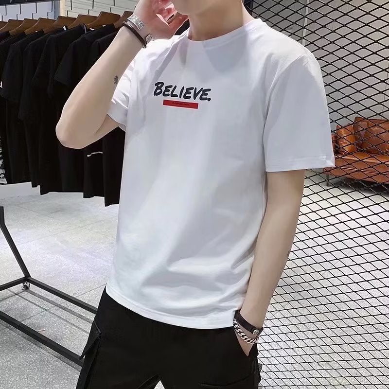Men's Short-sleeved T-shirt 2023 New Summer Men's Fashion Brand Fashion Half-sleeved T-shirt Base Shirt - Image 5