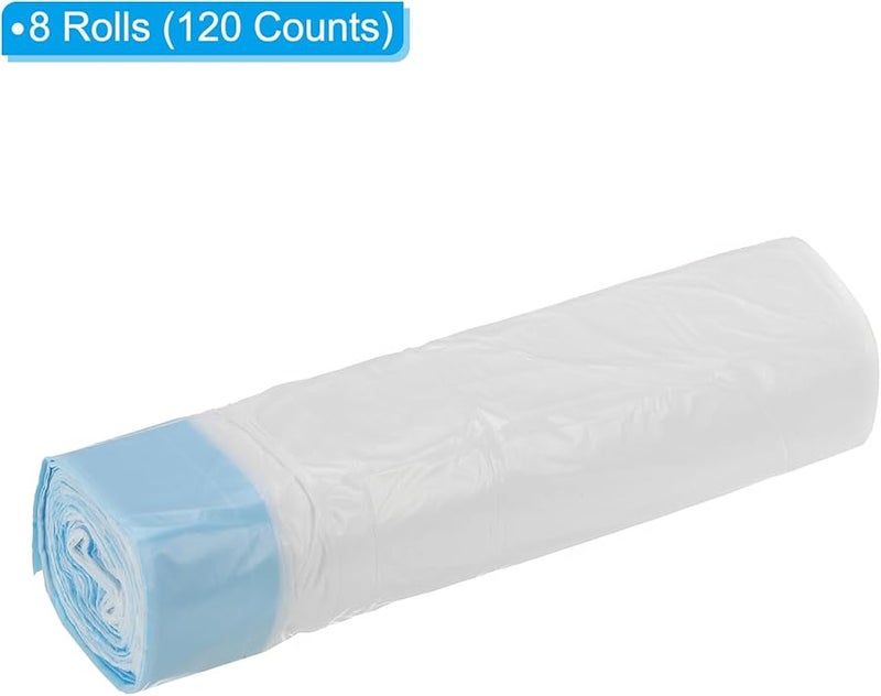 باتيكيل 2 4 جالون أكياس قمامة صغيرة 8 لفات 120 عد أكياس قمامة مطبخ سميكة بيضاء - Image 4
