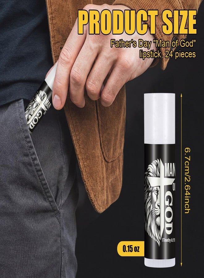 Leelosp 24 Set Church Gift Bulk Man of God Lip Balm Bulk Black Religious Bible Verse Gifts for Christian Appreciation Gift for Men Pastor Coworker Team Church Party Favors - Image 2
