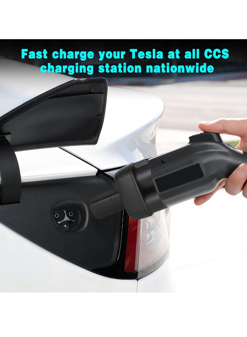 SYOSI محول CCS إلى Tesla - محول CCS1 متوافق مع طراز Tesla 3/Y/S/X، بحد أقصى 250 كيلو وات DC CCS Combo 1 لمالكي Tesla فقط مع حقيبة محمولة، متوافق مع جميع المستويات 3 مع قابس CCS - Image 2