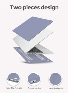 O Ozone Matte Case For MacBook Pro 14 inch A2442 2021 M1 Pro / M1 Max Chip and Touch ID Plastic Hard Shell Case and Keyboard Cover and Screen Protector - Lavender Grey  - Image 4