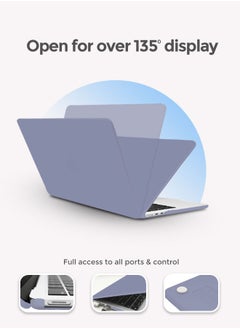 O Ozone Matte Case For MacBook Pro 14 inch A2442 2021 M1 Pro / M1 Max Chip and Touch ID Plastic Hard Shell Case and Keyboard Cover and Screen Protector - Lavender Grey  - Image 5