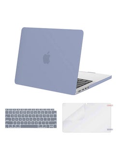 O Ozone Matte Case For MacBook Pro 14 inch A2442 2021 M1 Pro / M1 Max Chip and Touch ID Plastic Hard Shell Case and Keyboard Cover and Screen Protector - Lavender Grey  - Image 1