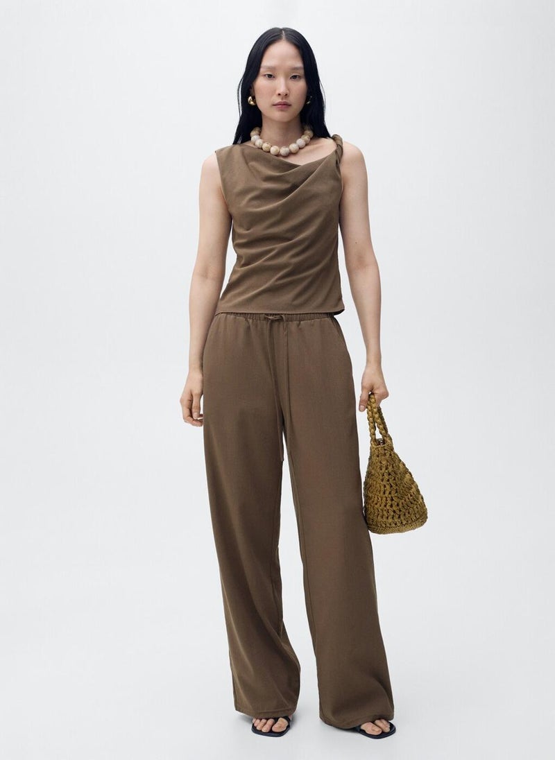MANGO Asymmetrical Draped Top With Straps  - Image 5