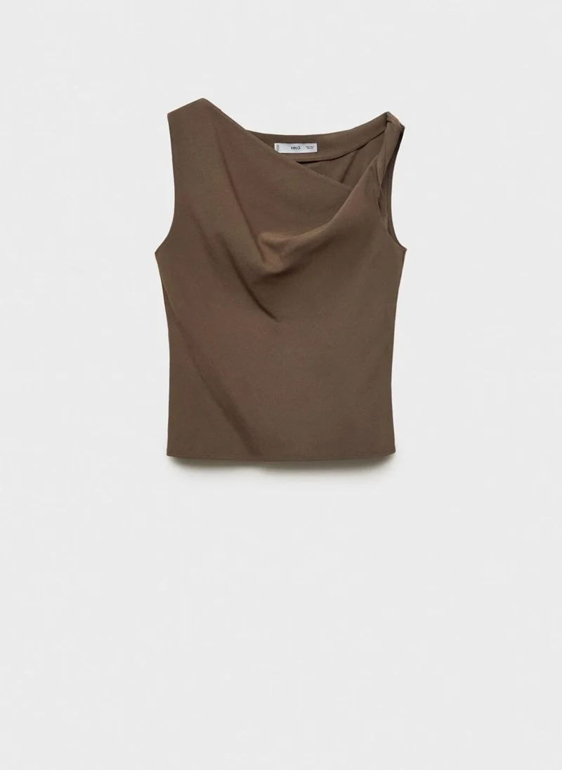 MANGO Asymmetrical Draped Top With Straps