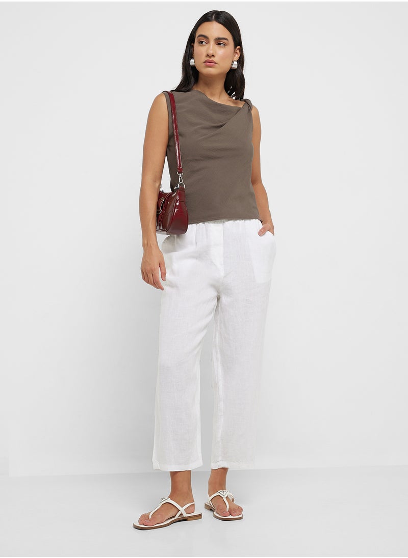 MANGO Asymmetrical Draped Top With Straps  - Image 4
