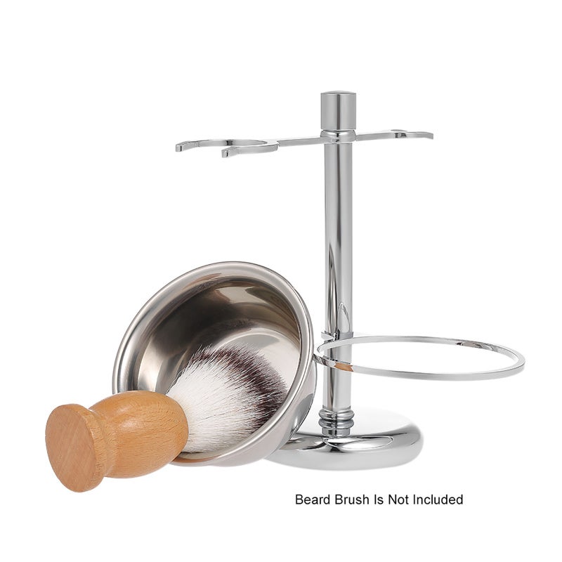 2 In 1 Stainless Steel Shaving Holder - Rustproof Space-Saving Design Shaving Kit for Men's Bathroom Organization & Home Barber Use - Image 4