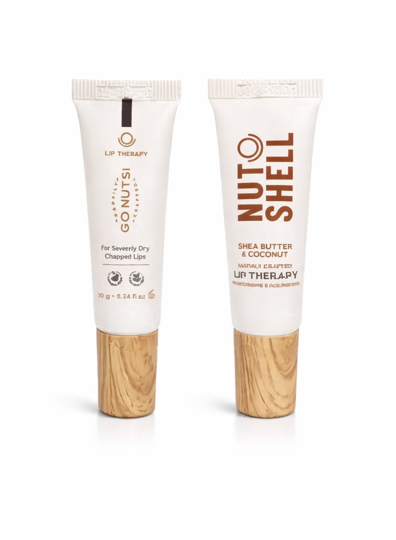 NUTSHELL Lip Therapy Shea Butter & Coconut – Deep Moisturizing Lip Balm for Dry & Chapped Lips 10g - Image 1