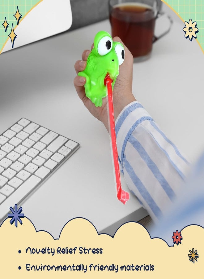 RoundFunny 12 Pcs Stress Frog Toys Tongue Sticking Out Novelty Relief Squeeze Toys Stress Screaming Party Decor Passover Frog Stress Ball for Adults Passover Gifts Stress Decompression Relief - Image 5