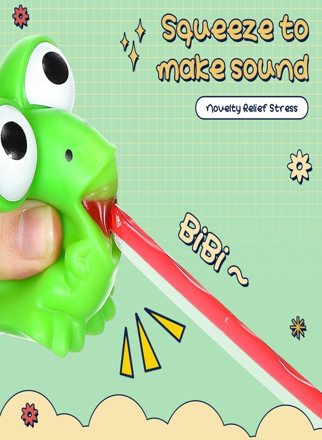 RoundFunny 12 Pcs Stress Frog Toys Tongue Sticking Out Novelty Relief Squeeze Toys Stress Screaming Party Decor Passover Frog Stress Ball for Adults Passover Gifts Stress Decompression Relief - Image 3