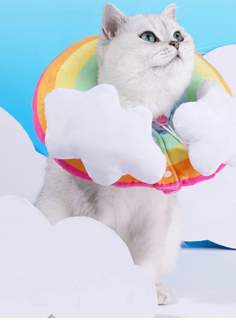 KASTWAVE Cat Cone Collar Soft, Adjustable Cats, Neck E After Surgery, Anti-Biting Licking Elizabethan for Wound Healing, Pet Protective Comfy with Kitten And Puppies - Image 4