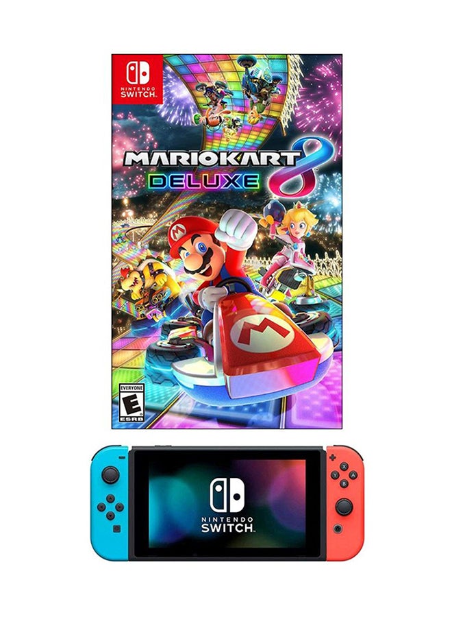 نينتندو جهاز ألعاب سويتش مع لعبة فيديو "Mario Kart 8 Deluxe - Racing - Deluxe Edition" (إصدار عالمي) - Image 1