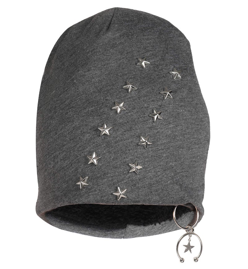 FabSeasons Cotton Beanie with Stud Accessories and Faux Fur Lining on The Inner for Winters - Image 4