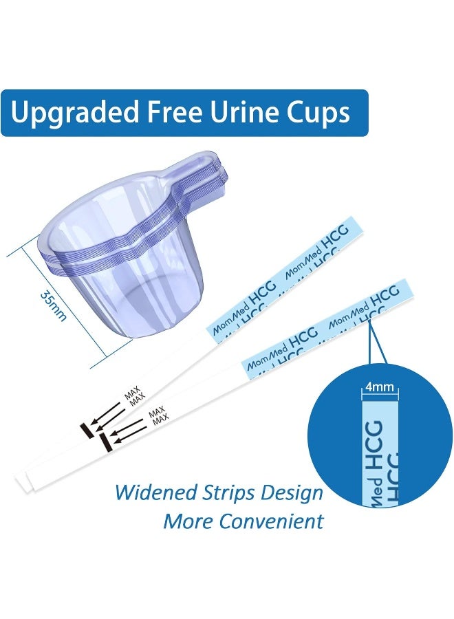 MomMed Pregnancy Tests, 20 x Pregnancy Test Strips (25mIU) with 20pcs Deep Urine Cups, Reliable and Quick Early Detection of Pregnancy, Early Pregnancy Tests, Pregnancy Test Kit - Image 3