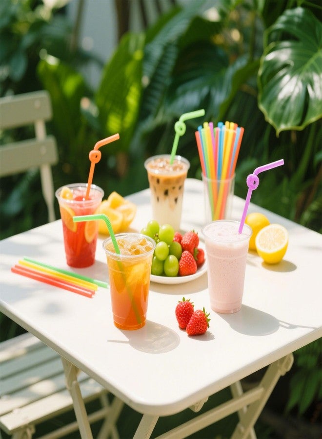 HANSGO Disposable Colorful Drinking Straws, 13inch Extra Long Flexible Straws for Party Decorations, 7 Colors, 100PCS - Image 4