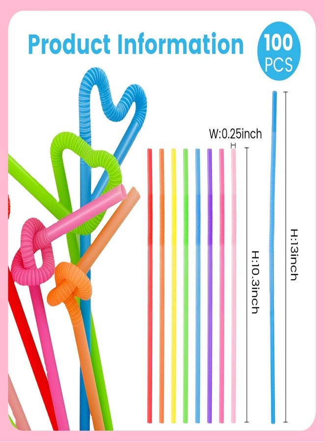 HANSGO Disposable Colorful Drinking Straws, 13inch Extra Long Flexible Straws for Party Decorations, 7 Colors, 100PCS - Image 2