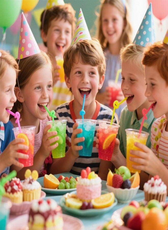 HANSGO Disposable Colorful Drinking Straws, 13inch Extra Long Flexible Straws for Party Decorations, 7 Colors, 100PCS - Image 5
