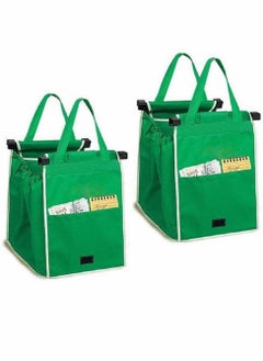 Reusable Shopping Bag, 2 Pcs Foldable Grocery Shopping Tote Bags with Handles
