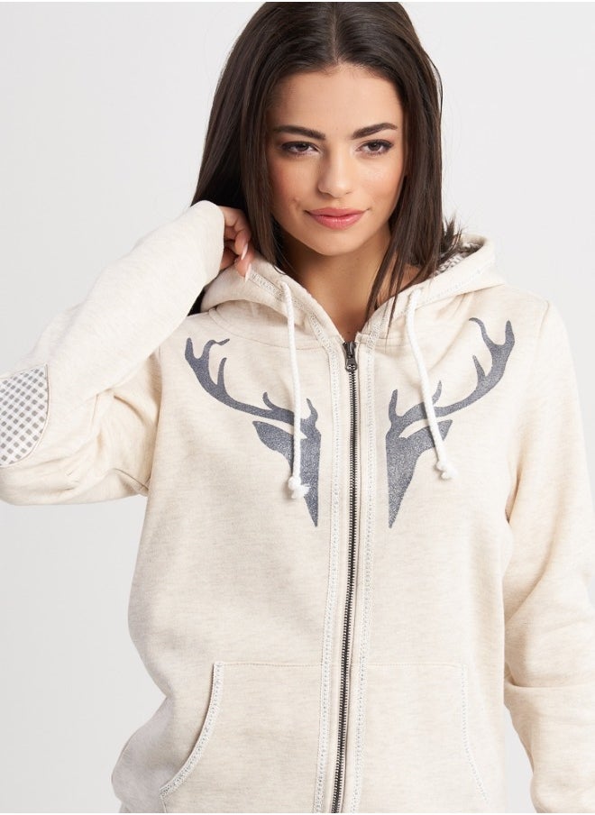 HaILYS - Hailys Women's Sweatshirt , Beige - Image 1