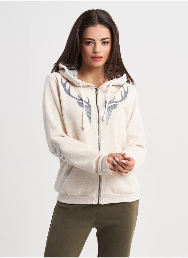 HaILYS - Hailys Women's Sweatshirt , Beige - Image 1