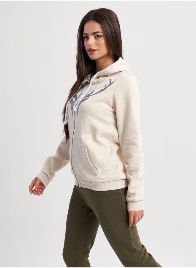 HaILYS - Hailys Women's Sweatshirt , Beige - Image 1