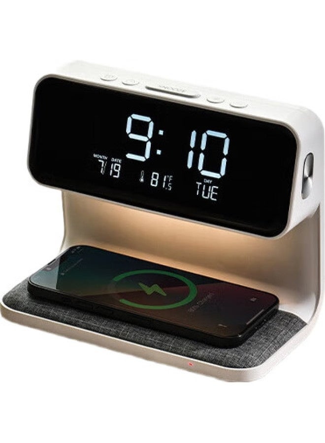 MOMEN Smart Student Alarm Clock Phone Wireless Charging Electronic Clock Desktop Ornament Table Lamp Multi-Function Bedside Lamp - Image 2