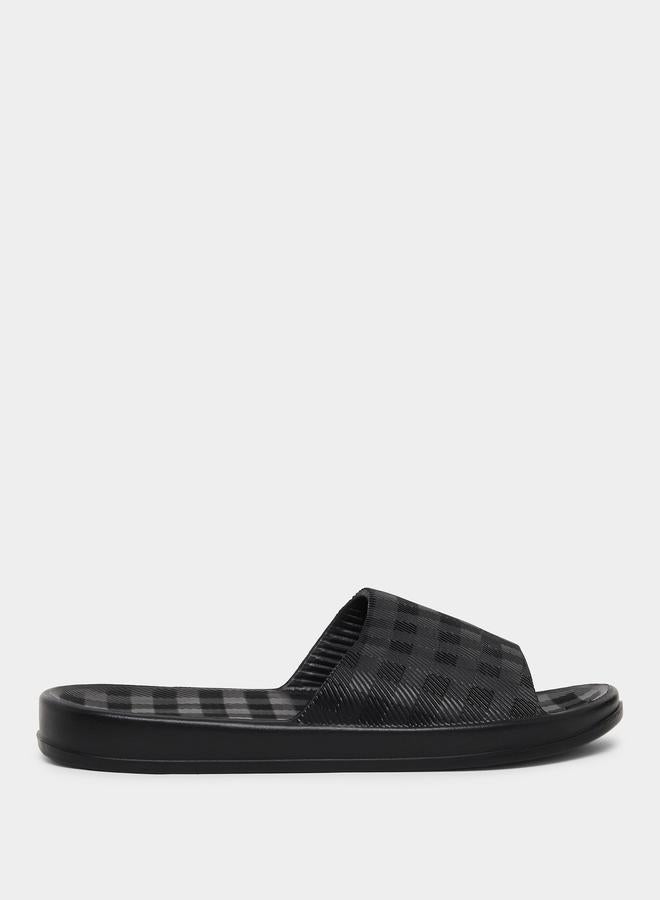 Styli Checked Slip-On Slides - Image 1