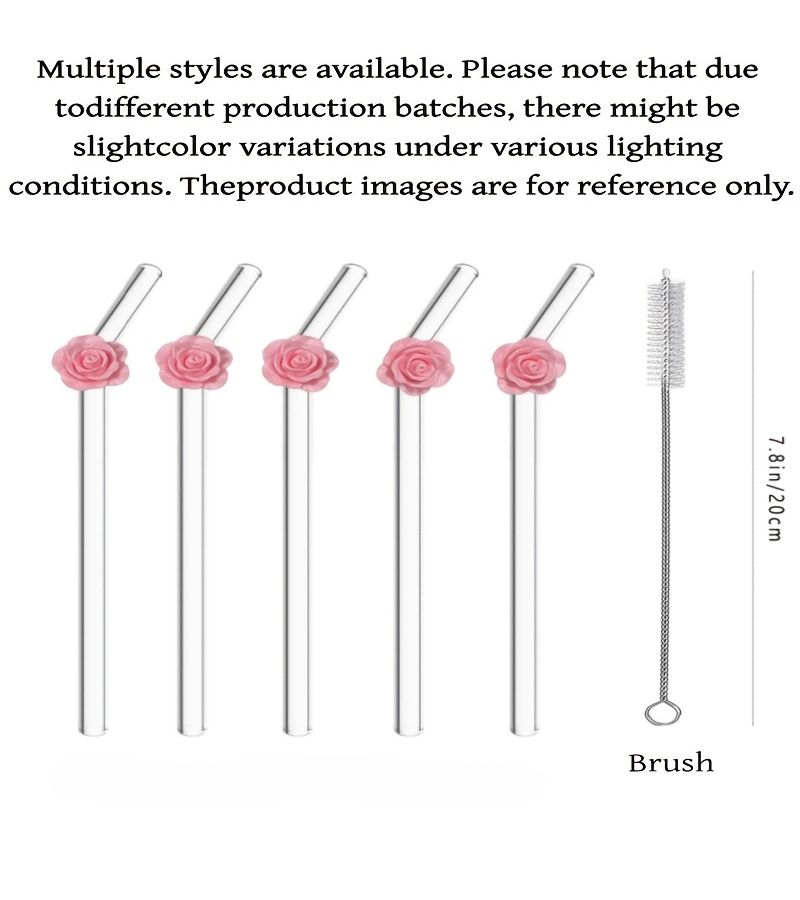 Exclusive Rose Shaped Straw For Romantic Valentine Day Celebrations Pink Transparent Curves Reusable Decoration For Water Lovers Date Night - Image 5