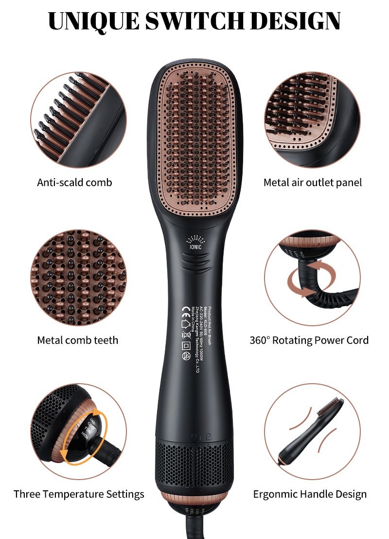 hairstar 1200 Watt Hair Dryer Brush And Styler Professional Hair Tool Black/Beige - Image 2
