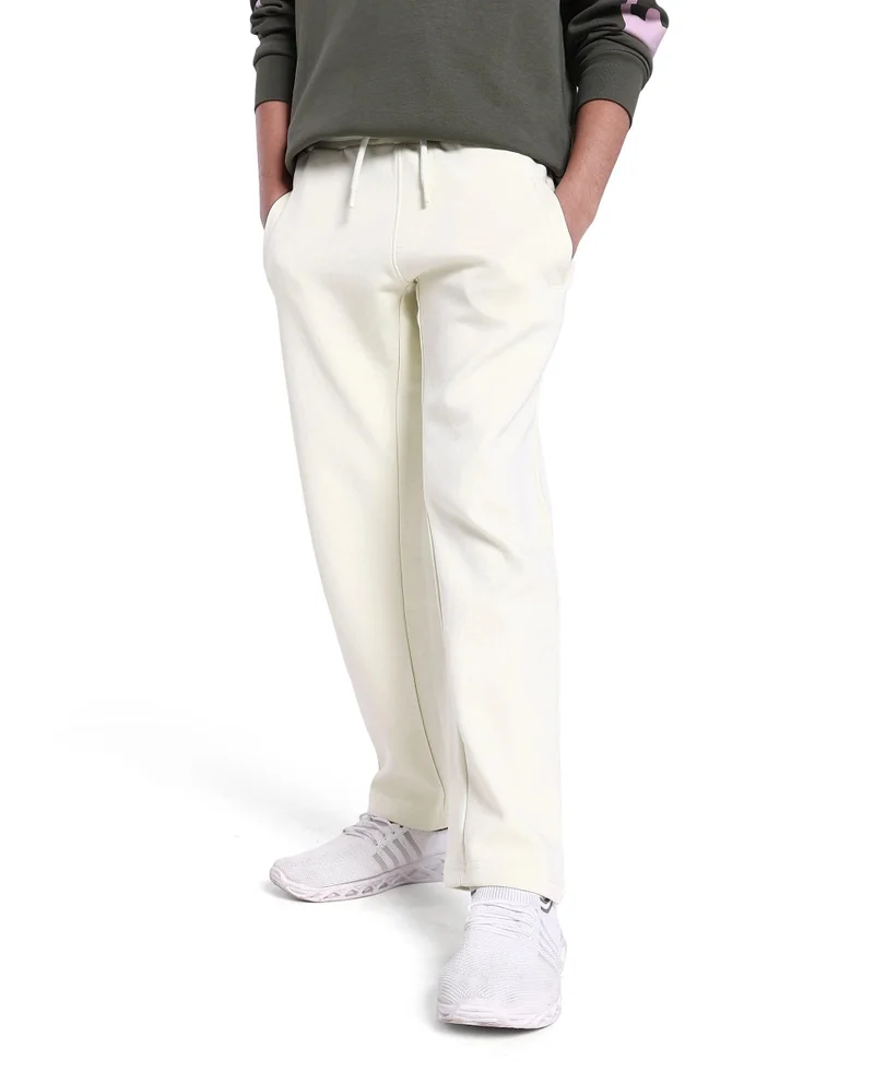 رير ونز Rare Ones Kids Tami Light Yellow Cotton Poly Regular Fit Multipocket Solid Trackpant