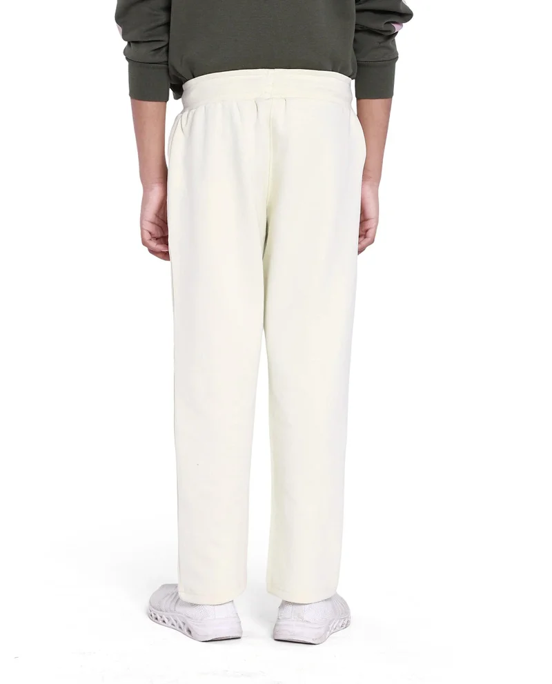 Rare Ones Rare Ones Kids Tami Light Yellow Cotton Poly Regular Fit Multipocket Solid Trackpant