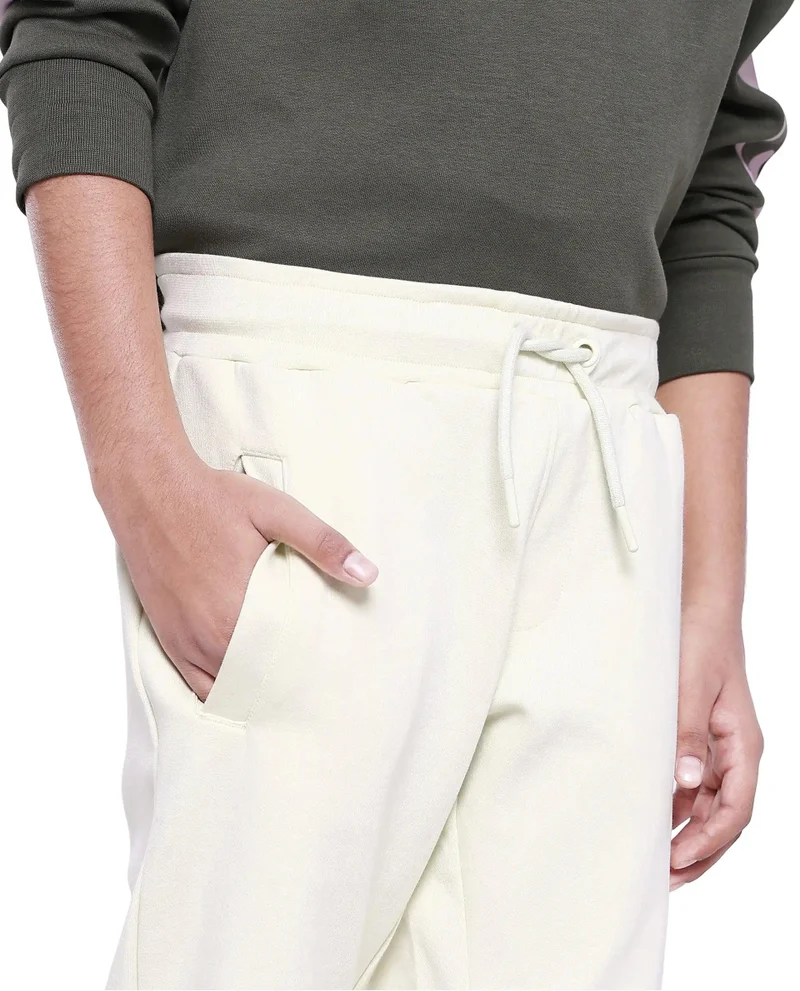 Rare Ones Rare Ones Kids Tami Light Yellow Cotton Poly Regular Fit Multipocket Solid Trackpant