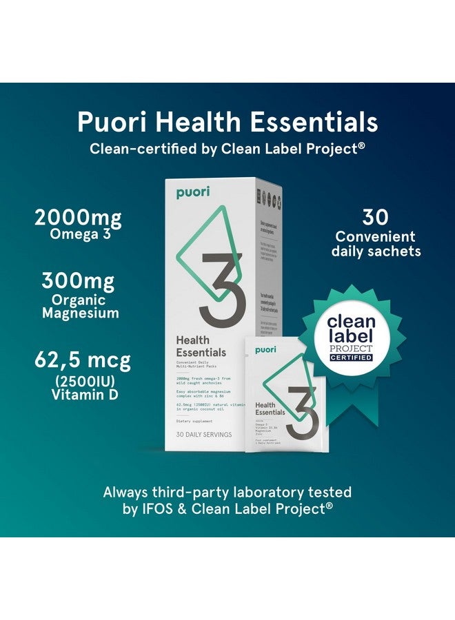 Puori P3 Health Essentials - Multivitamins for Men and Women - 30 Servings - Omega 3, Vitamin D, Magnesium, Zinc - Multi-Nutrient for Brains and Energy - Image 2