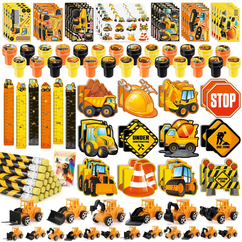 BenLouis 96Pcs Construction Party Favors Excavator Tractor Theme School Stationery Set Bulk for Kids Construction Birthday Party Goodie Bag Stuffers Classroom Gifts Rewards Pinata Filler - Image 2