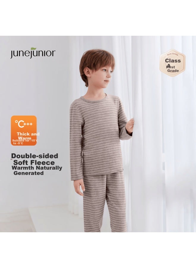 Junejunior [babylove Sub-brand] Children's Thermal Underwear Set Autumn Winter Boys Girls Moisture-wicking Base Layer Pajamas Long Johns
